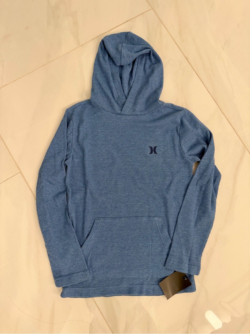 Hurley Light Blue Knit Hooded Crewneck Sweater